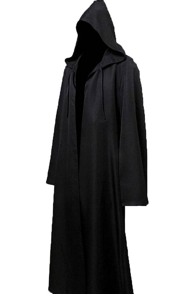 H&ZY Unisex Tunic Halloween Robe Hooded Cloak Costume Black - Image 2