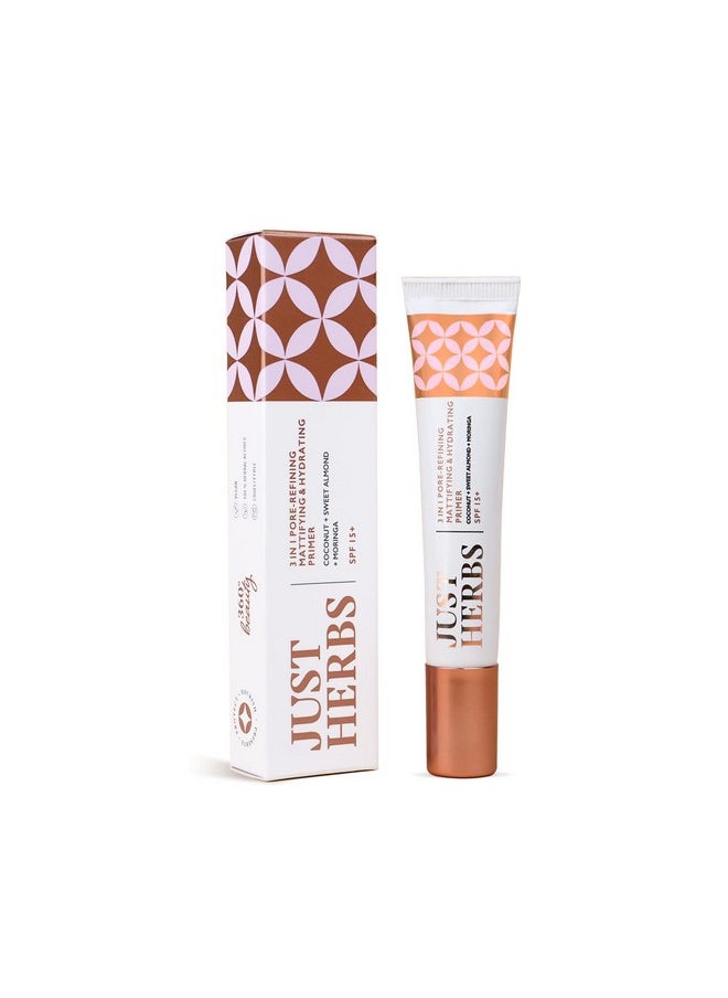 Just Herbs 3 In 1 Pore-Refining,Minimizer Mattifying & Hydrating Primer For Face Makeup Normal Oily,Dry And Combination Skin Types 20G  - Image 1