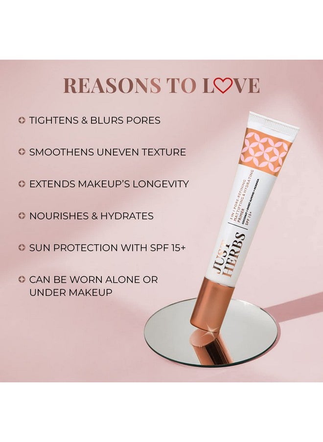 Just Herbs 3 In 1 Pore-Refining,Minimizer Mattifying & Hydrating Primer For Face Makeup Normal Oily,Dry And Combination Skin Types 20G  - Image 4