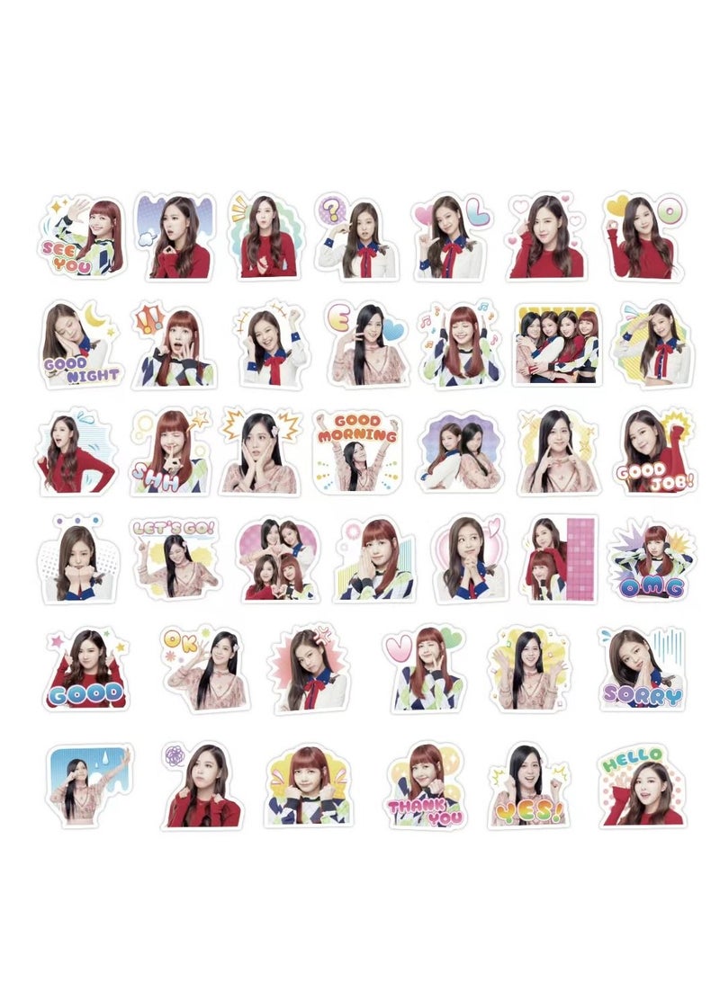 SKYLO 40  pcs Black Pink Combination Cute Stickers Around - Image 3