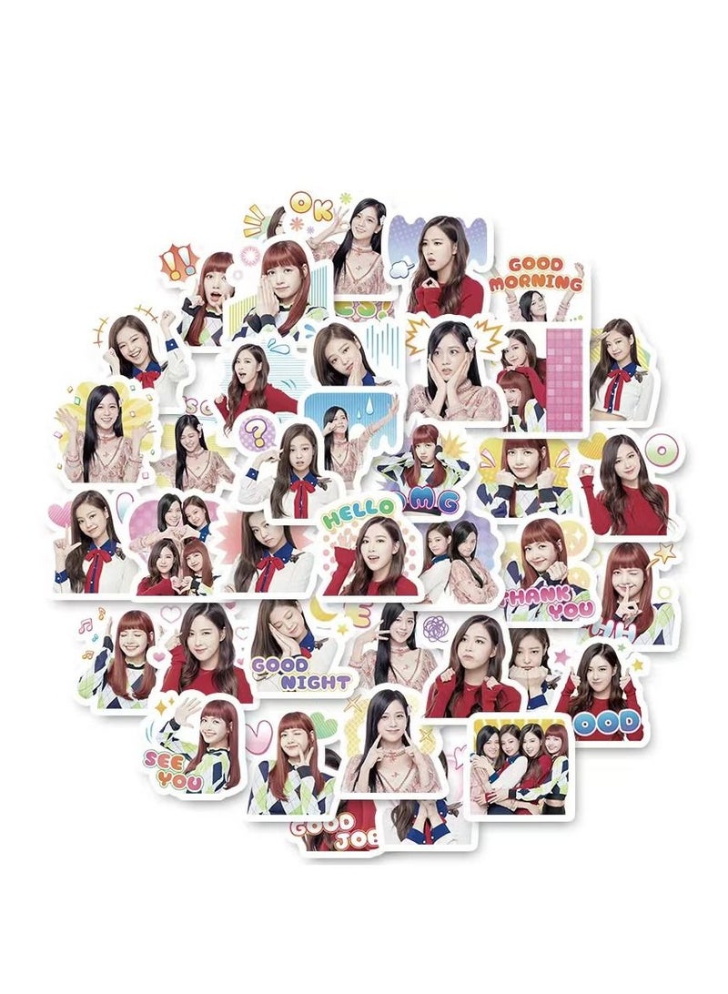 SKYLO 40  pcs Black Pink Combination Cute Stickers Around - Image 1