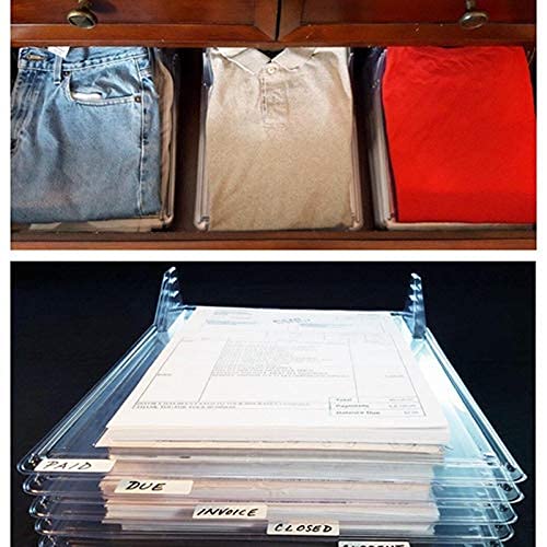 RIVUGJA Folding Clothes Folding Board Storage Holders Shirt Organizer T Shirt Folder Board Clothing Dividers Stackable Home Closet Set of 6 - Image 3