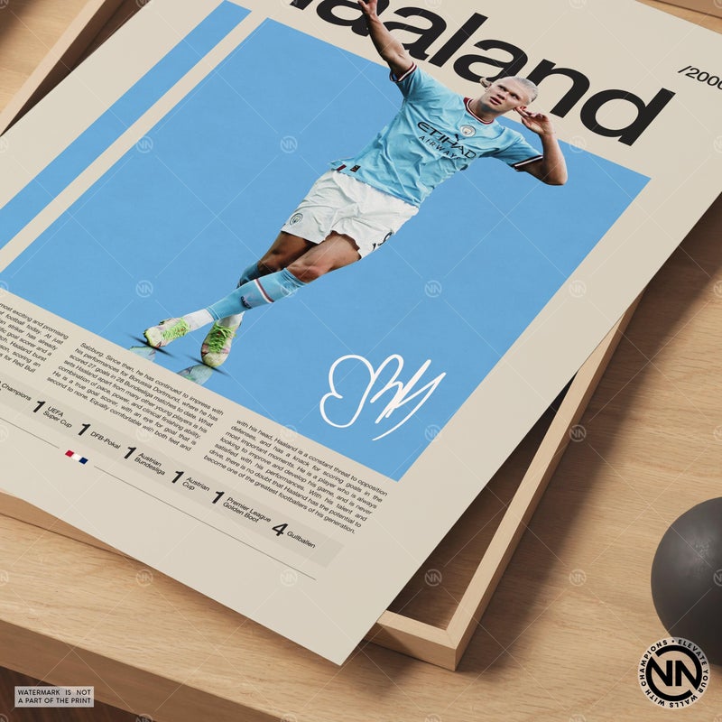 TNESSENTIAL Erling Haaland Poster, Manchester City Poster, Soccer Gifts, Sports Poster, Football Player Poster, Soccer Wall Art, Sports Bedroom Posters - Image 5