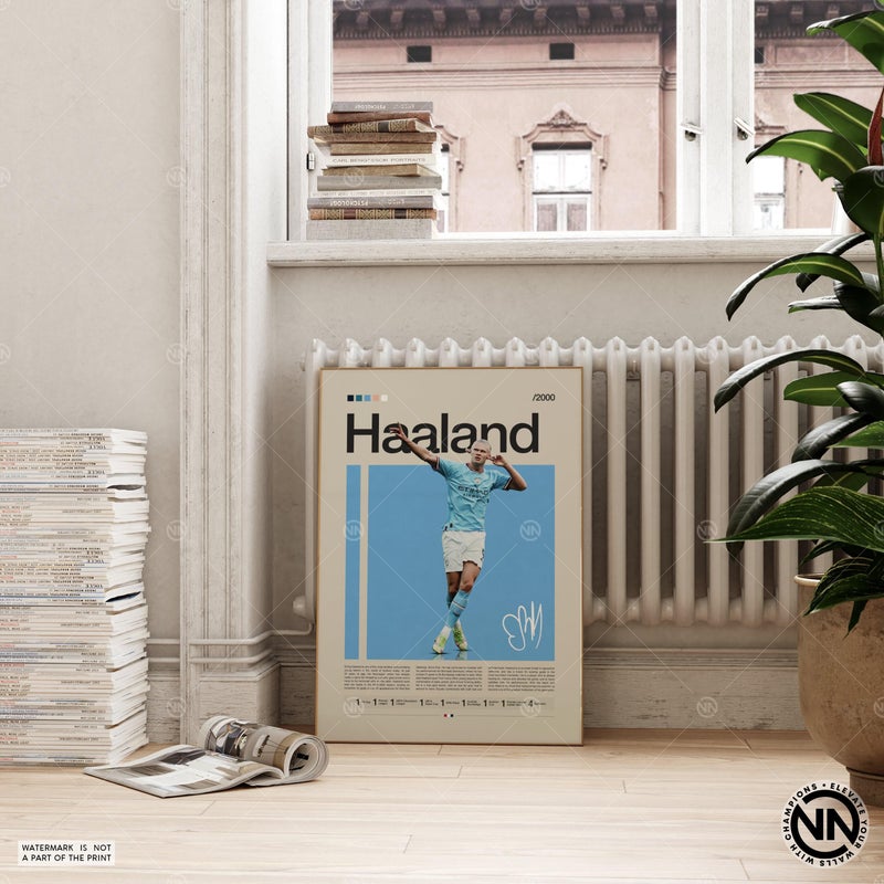 TNESSENTIAL Erling Haaland Poster, Manchester City Poster, Soccer Gifts, Sports Poster, Football Player Poster, Soccer Wall Art, Sports Bedroom Posters - Image 2