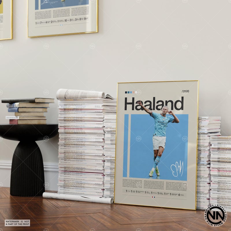 TNESSENTIAL Erling Haaland Poster, Manchester City Poster, Soccer Gifts, Sports Poster, Football Player Poster, Soccer Wall Art, Sports Bedroom Posters - Image 4