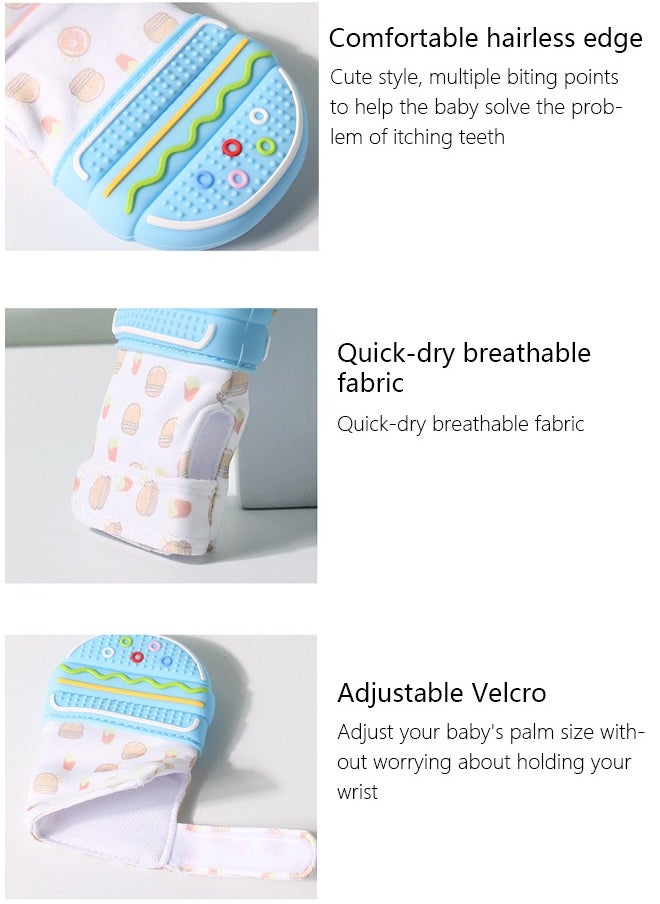 Occuwzz Silicone teething gloves easy to clean safe soft heat-resistant teething gloves for babies and infants to prevent biting hands  - Image 3