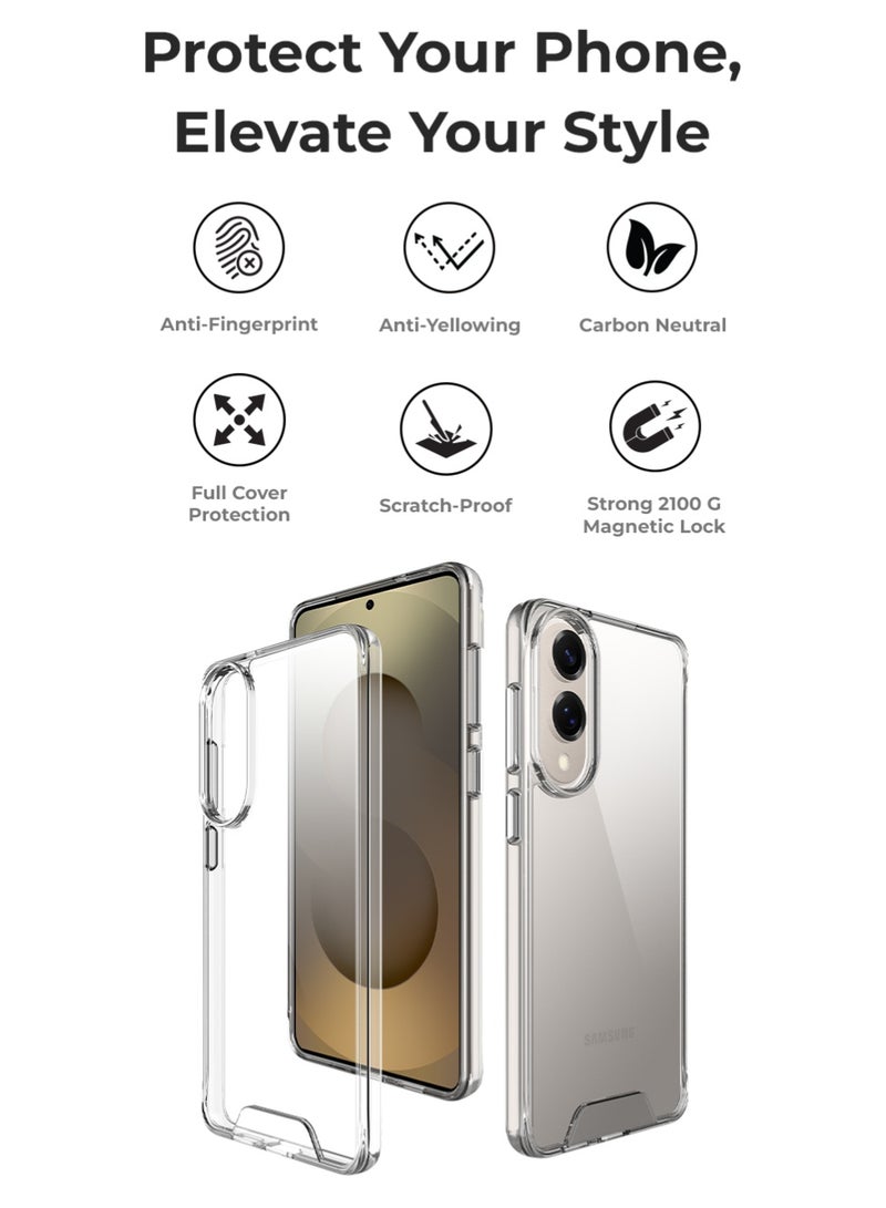 جلاسولوجي Samsung Galaxy S25 Edge Case, Non-Yellowing Slim Minimalist Shockproof Bumper Protective Phone Cover, Anti-Scratch Hard PC Back (Clear) - Image 4