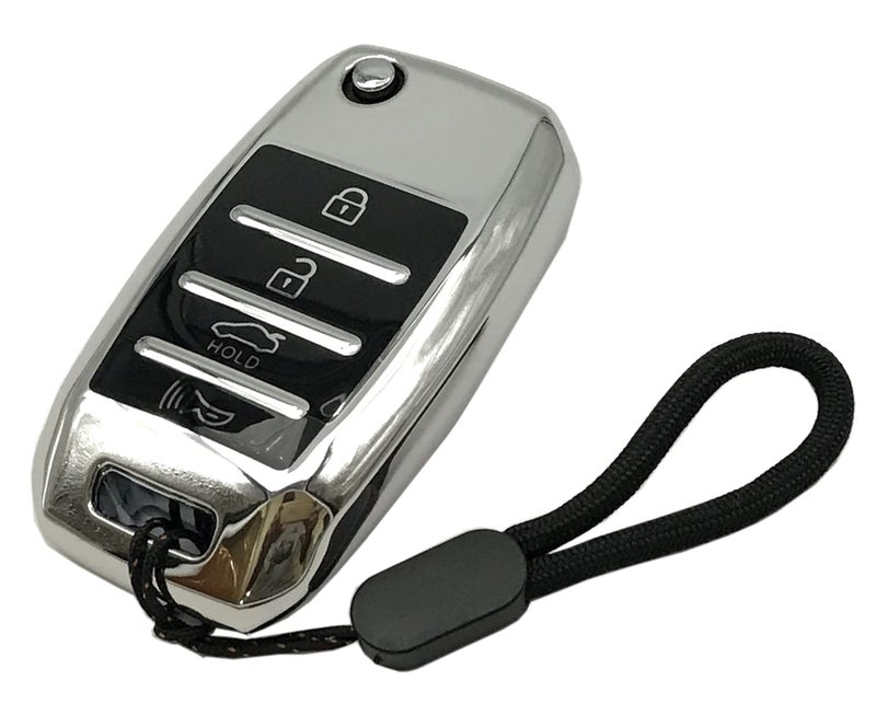 Muxkenper Key Fob Cover Case Fit for Kia Sorento Sportage Rio Soul Forte Optima Carens Picanto Rondo Sedona Spectra Remote Holder Skin Protector Keyless Entry Sleeve Accessorie (Silver) - Image 1