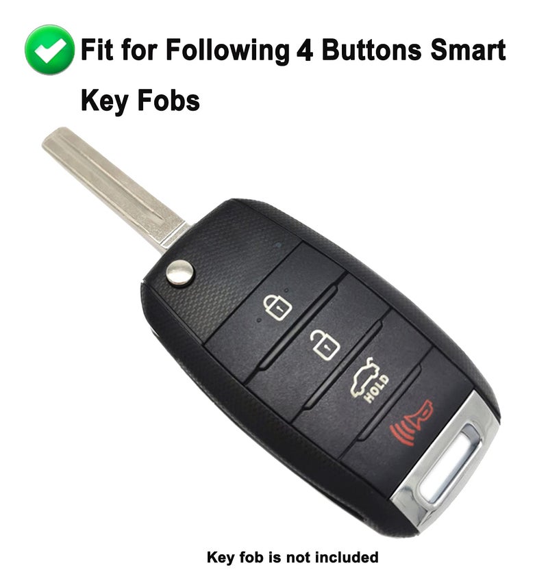 Muxkenper Key Fob Cover Case Fit for Kia Sorento Sportage Rio Soul Forte Optima Carens Picanto Rondo Sedona Spectra Remote Holder Skin Protector Keyless Entry Sleeve Accessorie (Silver) - Image 2