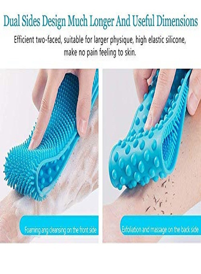 Geocell Silicone Body Back Scrubber, 71x9 cm, Double Side Bathing Brush for Skin Deep Cleaning Massage, Dead Skin Removal Exfoliating Belt for Shower Ideal for Men & Women (Multicolor) - Image 4