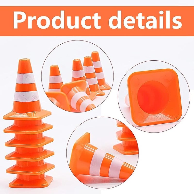 14 Pcs Mini Safety Cones Road Parking Signs Traffic Warning Set Orange - Image 5