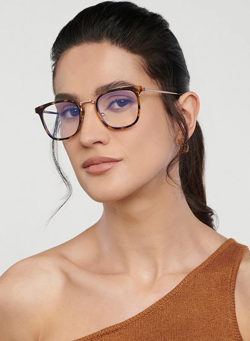Lenskart Blu LENSKART BLU | Bluecut &amp; Antiglare Computer Eyeglasses | Gold Full Rim Square Shape | For Men &amp; Women | Medium | LB E13529