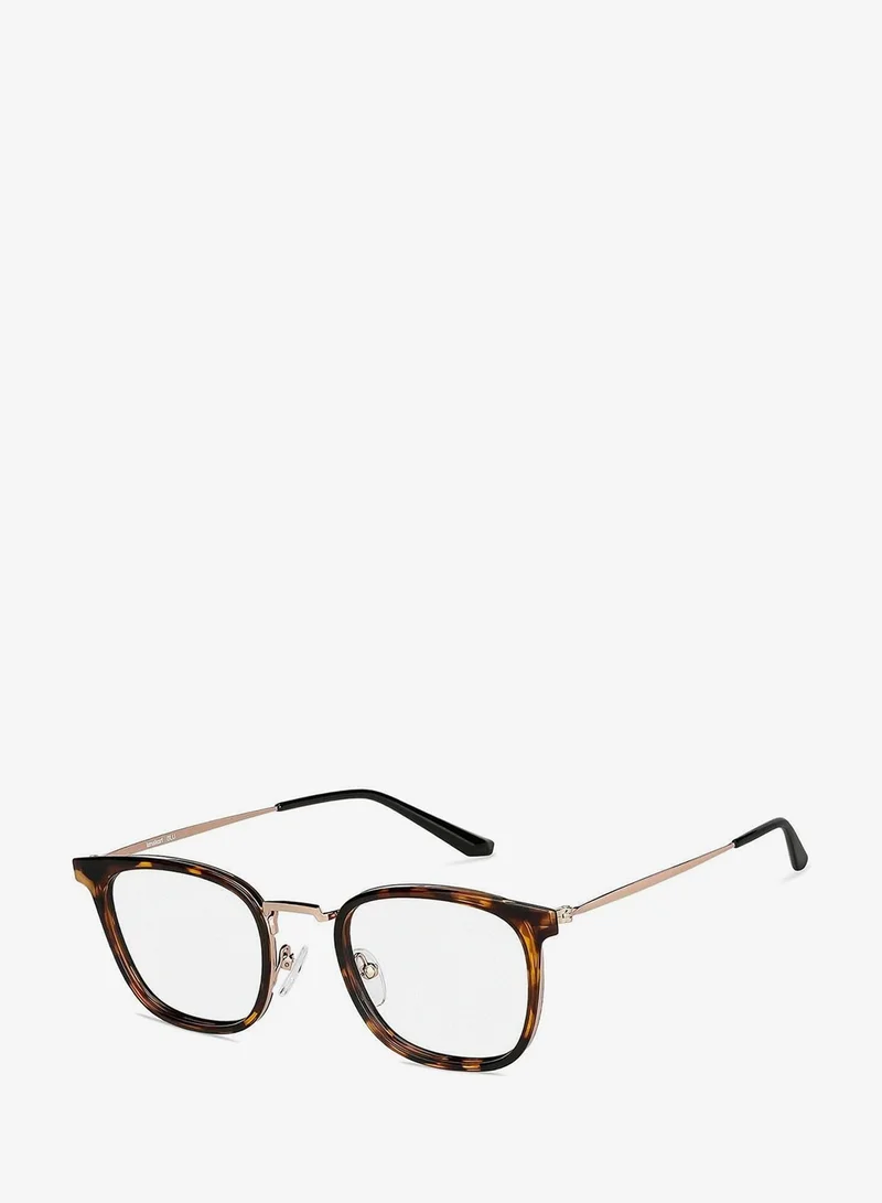 Lenskart Blu LENSKART BLU | Bluecut &amp; Antiglare Computer Eyeglasses | Gold Full Rim Square Shape | For Men &amp; Women | Medium | LB E13529