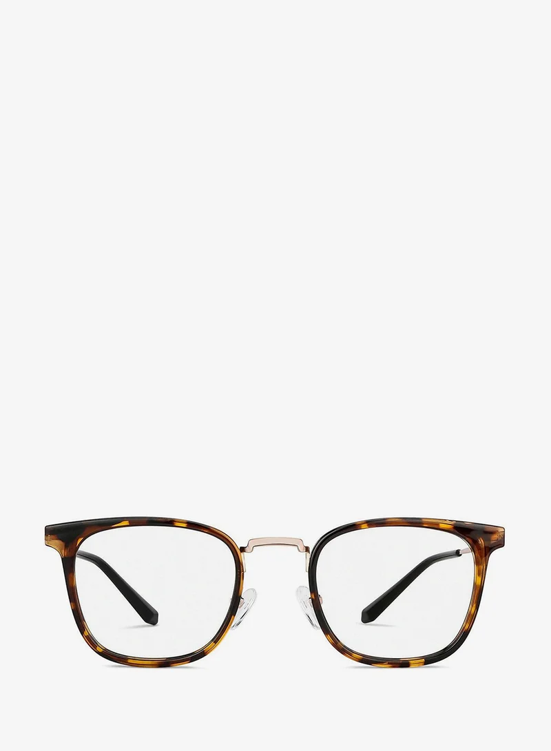 Lenskart Blu LENSKART BLU | Bluecut &amp; Antiglare Computer Eyeglasses | Gold Full Rim Square Shape | For Men &amp; Women | Medium | LB E13529