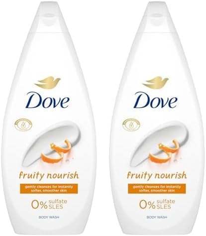 Dove Fruity Nourish Body Wash Body Cleanser shower gel with plantbased moisturisers for softer smoother skin after one shower 720 ml Pack of 2