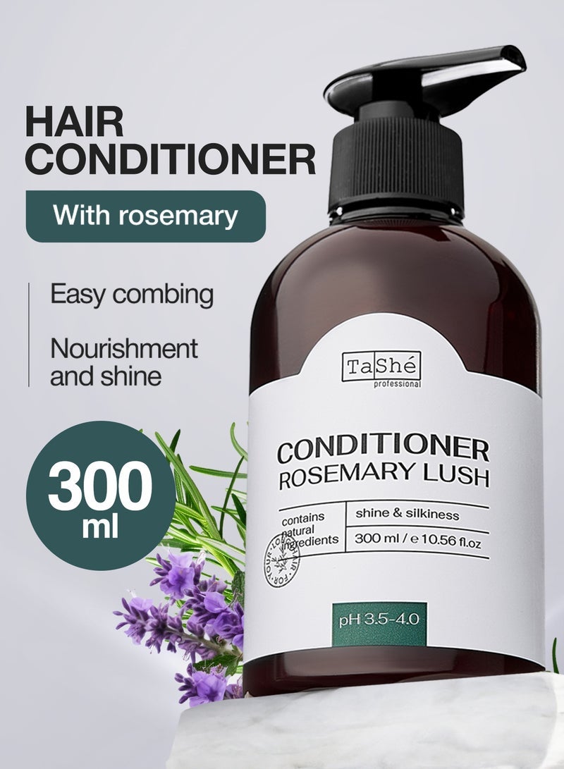 تاش بلسم إكليل الجبل والبيوتين المغذي | تركيبة خالية من الكبريتات والسيليكون عديمة الوزن | 72 ساعة نعومة والتحكم في التجعد والدفاع عن الكسر | درجة الحموضة 4.5 غير دهني | 300 مل - Image 1