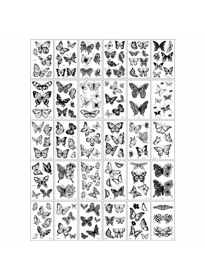 Temporary Tattoo Stickers - Delicate Butterfly, Flower & Quote Designs | Stylish Ins-Inspired Small Tattoos for Women - Image 1
