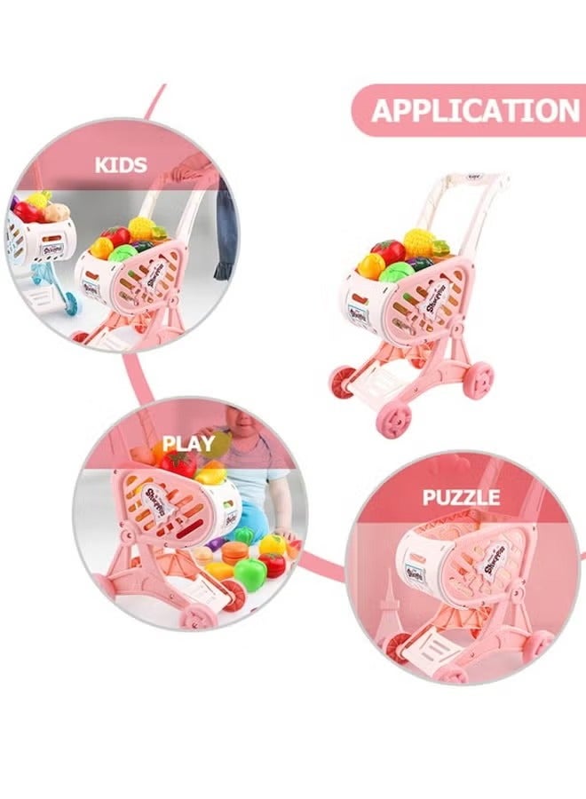 Kids Shopping Cart Trolley Play Toy, Perfect for Age 3+ Pretend Play and Role-Playing Game, Shopping Cart Toys, Baby Cart Toys, Supermarket Shop Grocery Pretend Toy, Children's Play House Simulation - Image 5