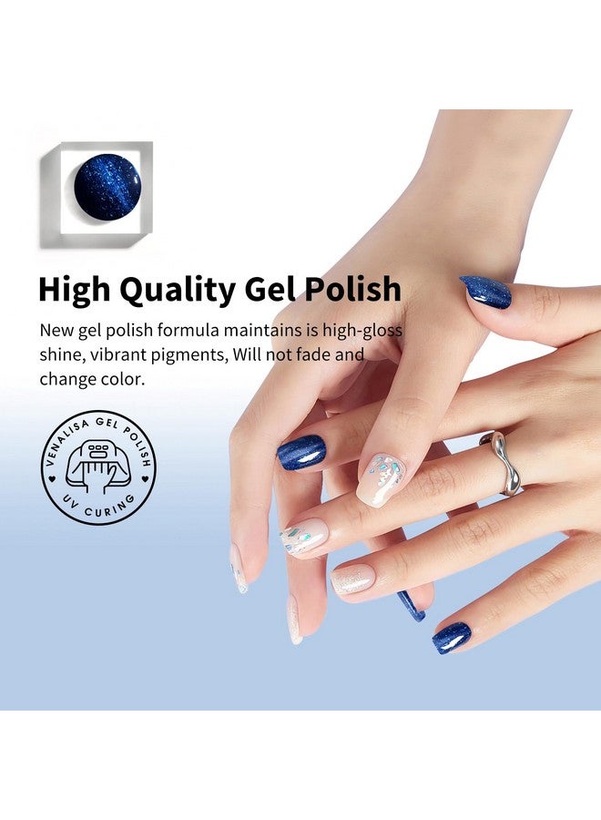 V VENALISA Venalisa Gel Nail Polish 12Ml Deep Pearly Blue Color Soak Off Uv Led Nail Gel Polish Nail Art Starter Manicure Salon Diy At Home 0.43 Oz - Image 3