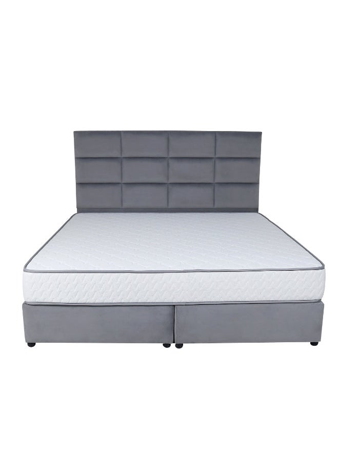 Bed and Mattress Zone Plushify Upholstered Bed 200 X 150 Queen Size Grey Color  - Image 1
