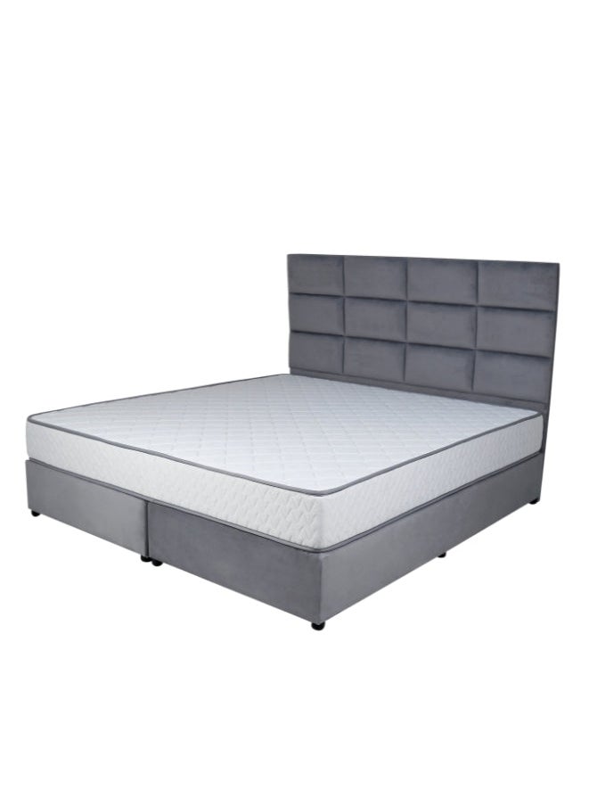 Bed and Mattress Zone Plushify Upholstered Bed 200 X 150 Queen Size Grey Color  - Image 2