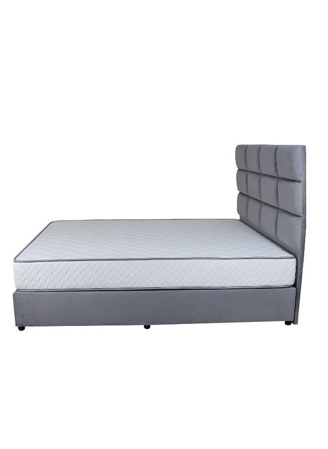 Bed and Mattress Zone Plushify Upholstered Bed 200 X 150 Queen Size Grey Color  - Image 3