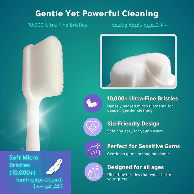 Truly DT-200 Oscillating Toothbrush – AAA Battery Included, 10,000+ Ultra-Fine Bristles, 60dB Quiet Operation, IPX7 Waterproof, Kid-Friendly – Blue - Image 1