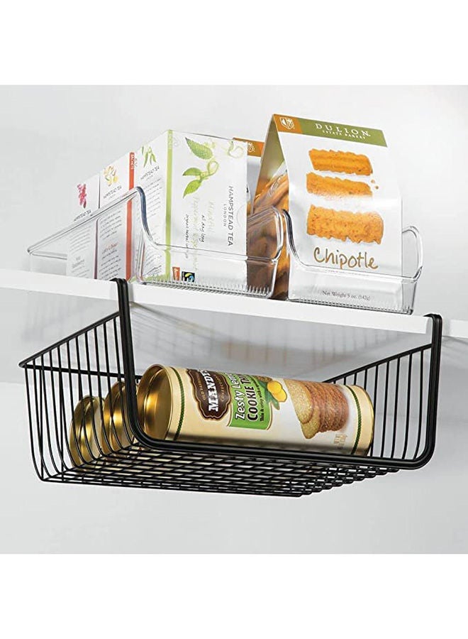 AKDC AKDC Metal Under Shelf Hanging Storage Bin Basket  - Large Pack of 2 (Black) (Black)  - Image 2