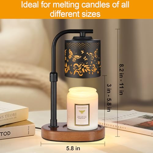 kobodon Candle Warmer Lamp with TimerBirthday Gifts for Women MomAdjustable Height for Scented Jar CandlesElectric Candle Lamp Warmer for Home DecorButterfly - Image 3