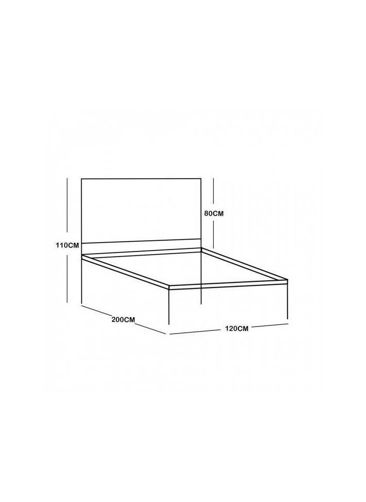 قصر البيان  - هيكل سرير معدني منجد 120x200 سم - Image 1