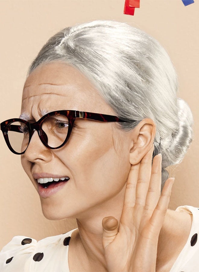 Old Lady Wig Costume for Women 100 Days of School Costume for Kids Girls Grandma Granny Costume Wig for Cosplay Grey - Image 4