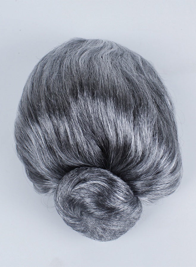 Old Lady Wig Costume for Women 100 Days of School Costume for Kids Girls Grandma Granny Costume Wig for Cosplay Grey - Image 3