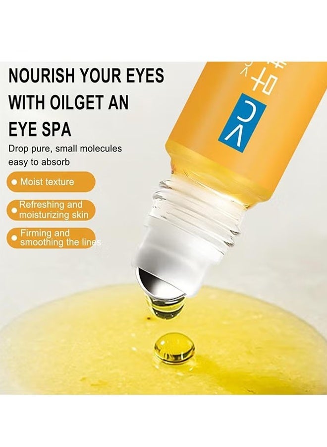Dinkiss Lutein Eye Essence Oil, VC Lutein Eye Essence Oil, Lutein Eye Serum, Lutein Eye Oil, Under Eye Oil Roller Ball, Japan Firming Anti-Aging Eye Serum For Eye Bags (8ml) - Image 2