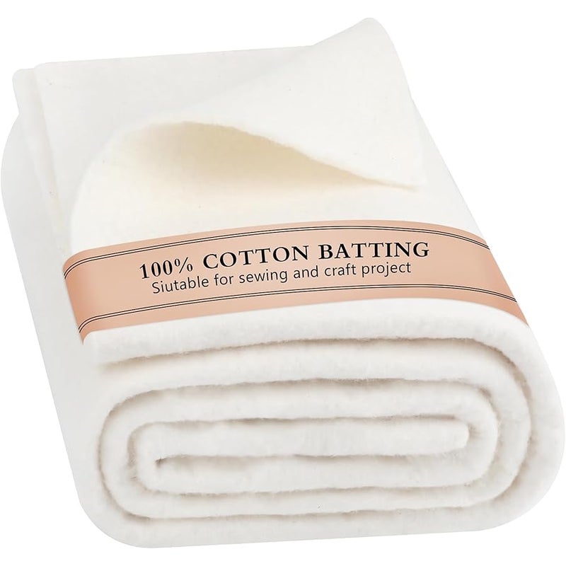 Hoiny Natural Cotton Quilt Batting, 47 x 59 Inch Lightweight & All-Season Batting for Quilting, Sewing, Crafts, DIY Projects, 200 GSM - Image 1