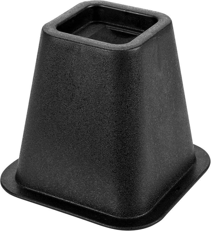 Simplify 6 Inch Bed Riser | Pack of 4 | Bed & Furniture Lifter Wheel Grooves | Under-Bed Storage | Bedroom & Dorm | Black - Image 2