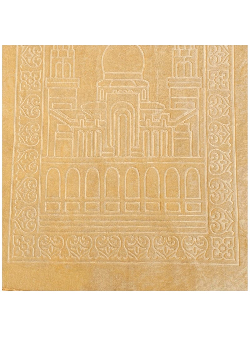 Fabienne Anti-Slip Velvet Top Prayer Mat Golden Beige 80x120 cm  - Image 3