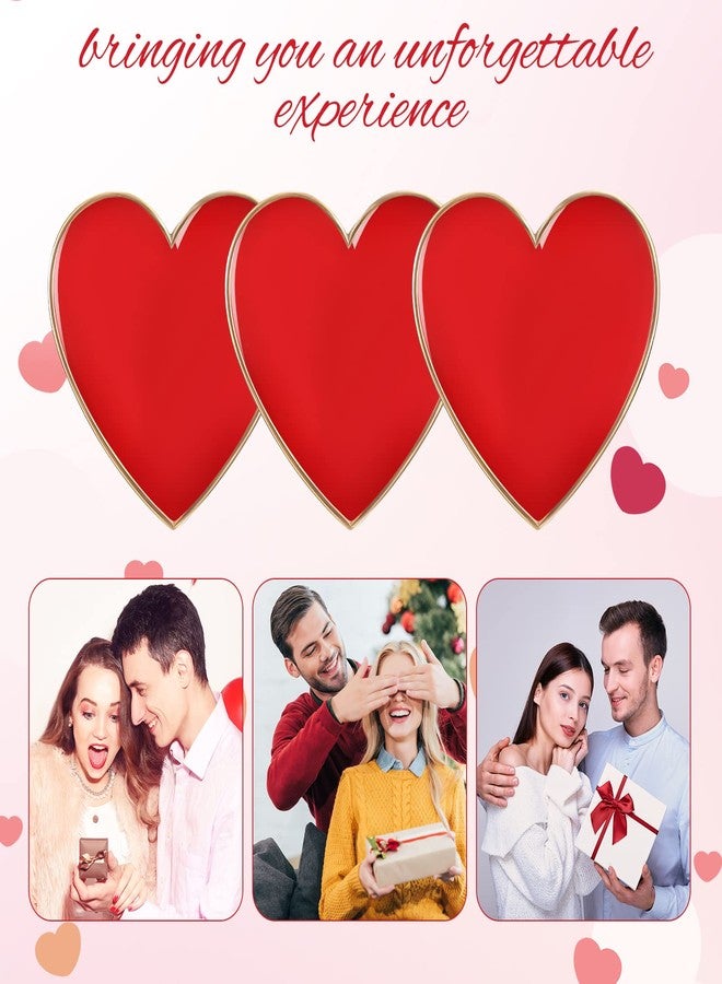 Waydress 24 Pieces Valentine Lapel Pin Red Heart Pin Women's Brooches for Valentine Anniversary - Image 5