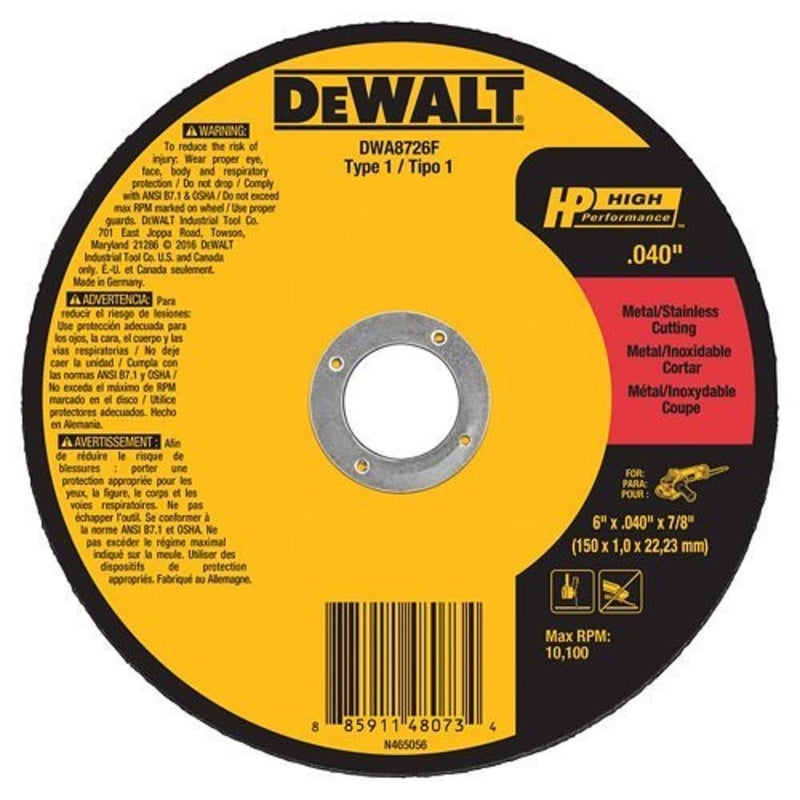 DEWALT DWA8062F T1 HP Fast Cut-Off Wheel, 4-1/2" x 0.040" x 7/8"