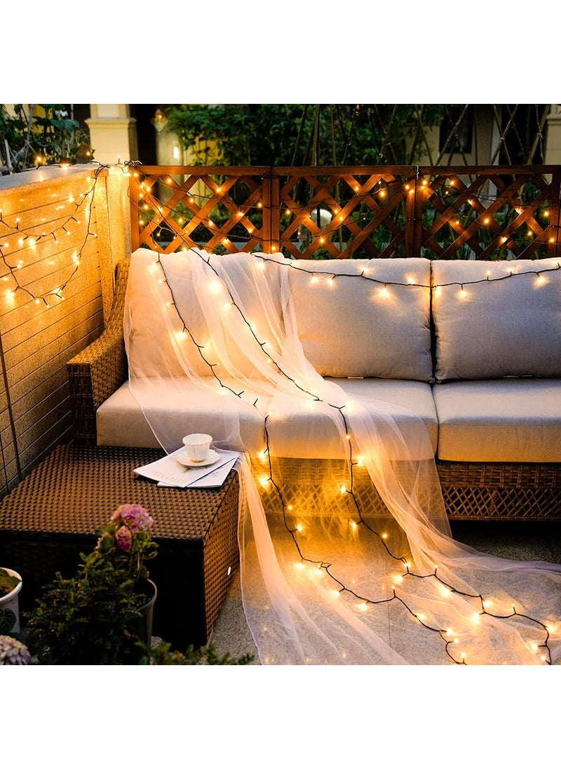 Technojet - 7 Meters Solar Strip with 50 LEDs Garden Decoration Lighting LED Yellow Light Solar Powered - Image 1