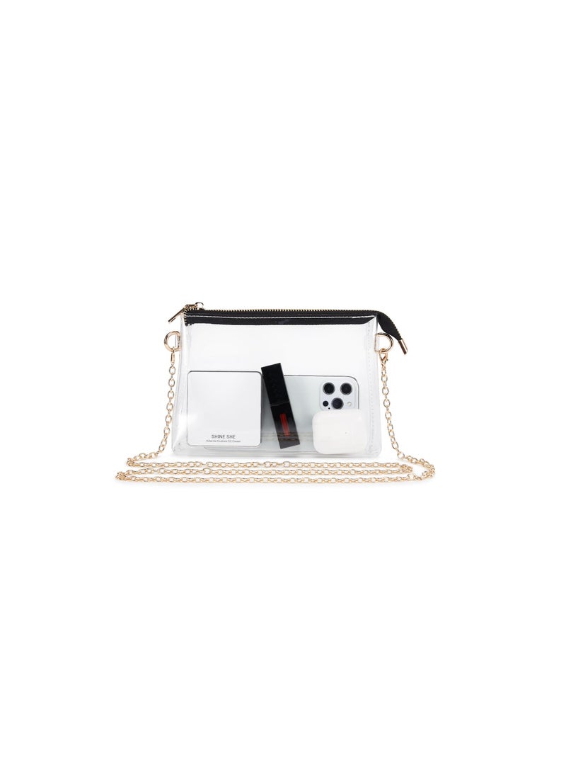 Zikra "Clear Purse for Women, Stadium Approved, Transparent Crossbody Bag for Concert Sports, Wedding, Prom, Graduation, for Phone, Keys, Lipstick, Cash, Sunglasses, Clutch Purse, Evening Bag(1 Pack) " - Image 1