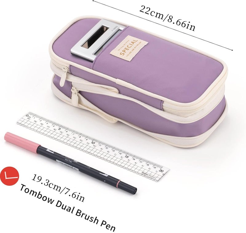 Large Capacity Pencil Case, Cosmetic Bag, Large Capacity, Storage Bag With Zipper, Suitable For School Office - Image 4