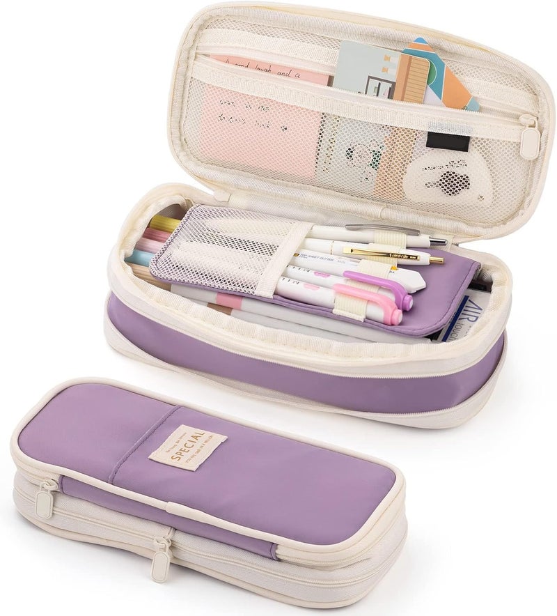Large Capacity Pencil Case, Cosmetic Bag, Large Capacity, Storage Bag With Zipper, Suitable For School Office - Image 1