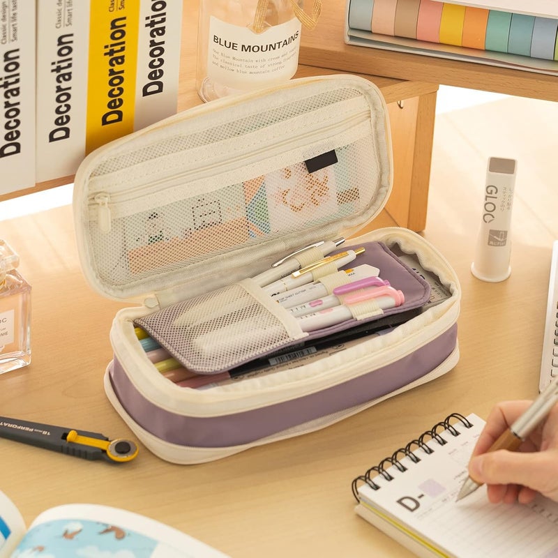 Large Capacity Pencil Case, Cosmetic Bag, Large Capacity, Storage Bag With Zipper, Suitable For School Office - Image 2