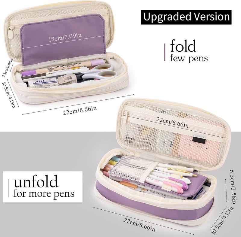 Large Capacity Pencil Case, Cosmetic Bag, Large Capacity, Storage Bag With Zipper, Suitable For School Office - Image 3
