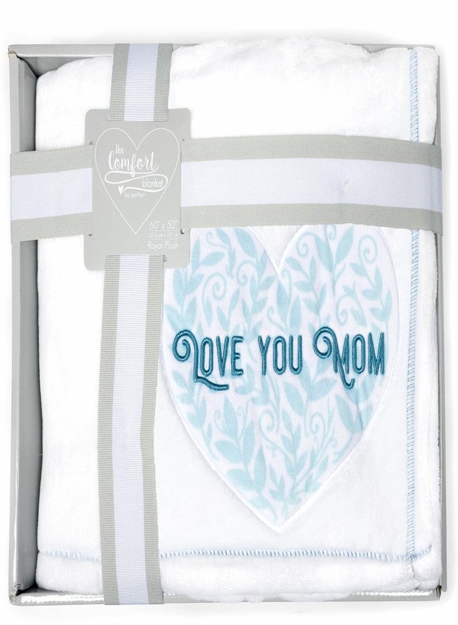 شركة بافيليون جيفت شركة بافيليون للهدايا - أحبك يا أمي - بطانية رويال بلوش 320 جرامًا للمتر المربع، ناعمة وسميكة ودافئة، مناسبة للأريكة والسرير والمكتب، هدية للأم من الابنة أو الابن أو الأطفال أو الزوج أو الأم - Image 2