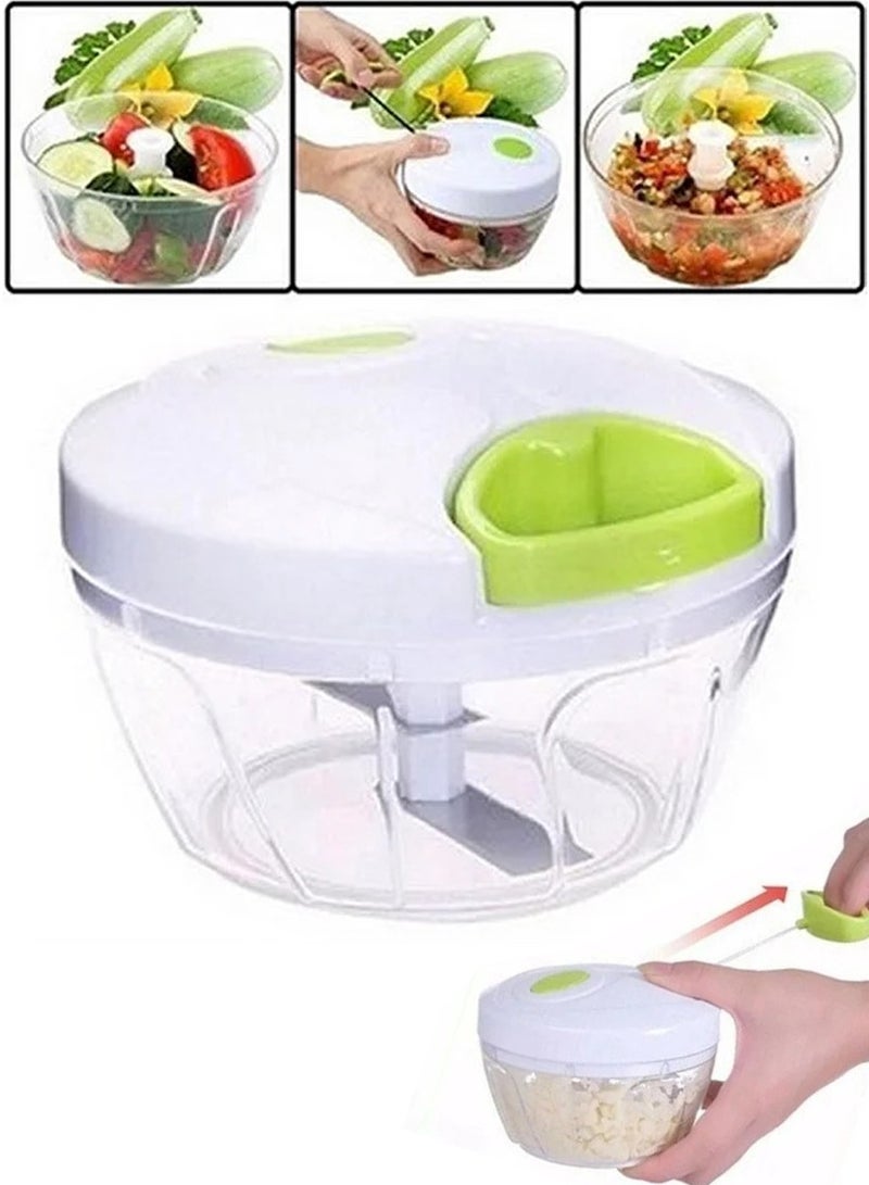 Smart Kitchen Hand Operated 400ml Food Chopper for Vegetables, Onions, Garlic, Purees, Fruits, Herbs and More - Image 1