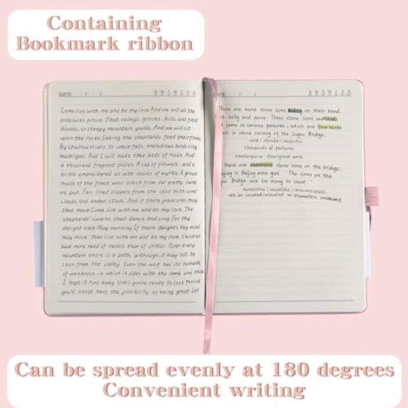 ® دفتر ملاحظات منقط مقاس A5 باللون الذهبي الوردي مكون من 192 صفحة، مثالي للكتابة الإبداعية وتنظيم أفكارك باستخدام ورق صديق للبيئة، وتجليد متين، وتصميم أنيق. - Image 5