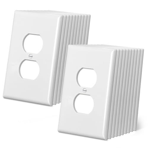 CML Hardware CML Jumbo Duplex Outlet Covers, 20 Pack Oversized Electrical Outlet Wall Plate, 1-Gang Switch Plates, Dual Receptacle Faceplate, Over-Size 3.5” x 5.5”, Impact Resistant, Gloss White, ETL Listed - Image 1