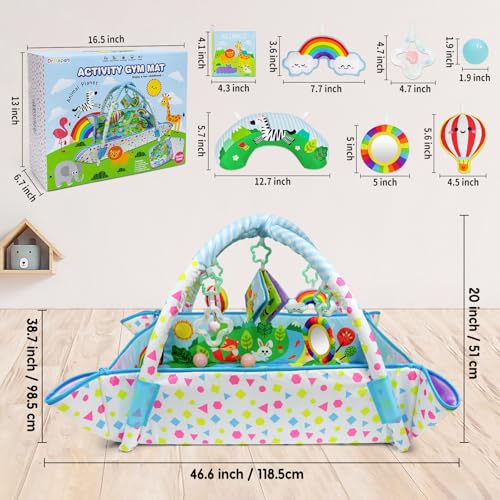 Dr.Rapeti DrRapeti Baby Play Gym Mat Animal Planet with Ball Pit Activity Gym Center Tummy Time Mat Thickened Mat Sensory Exploration Motor Skill Development for Newborn Infant Baby Toddler for 0 - Image 5