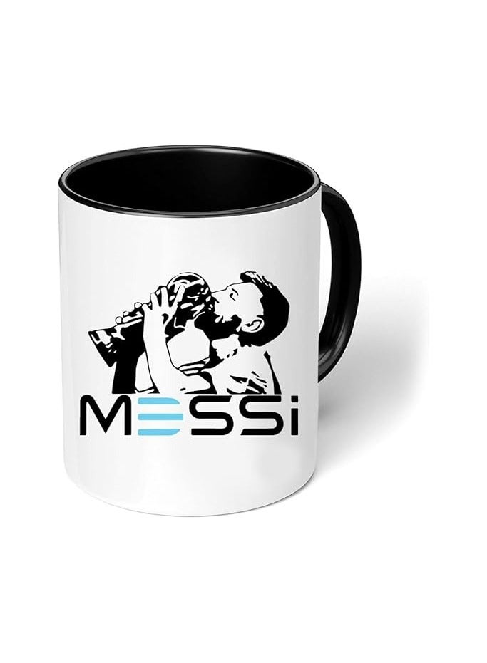 Football Printed Black Two Tone Coffee Mug-Gift For Football-Ceramic Two Tone Mug 11 Oz - Image 1